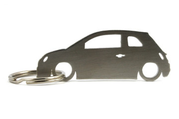 Porta Chaves em inox com silhueta com Fiat 500