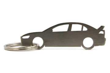 Porta Chaves em inox com silhueta com Mitsubishi EVO X