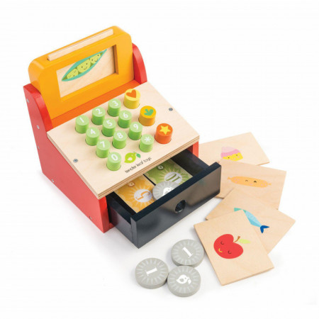 Casă de marcat , din lemn premium - Till with Money - Tender Leaf Toys