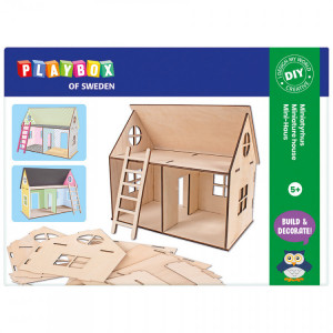Playbox Craft - Set miniatura de casa - lemn natur