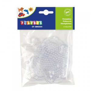 Playbox Planseta pentru margele de calcat - transparent - 4buc - caine/ masina/ peste/ floare
