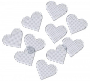 Playbox Planseta pentru margele de calcat - transparent - 10buc - inimioara