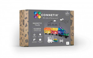 Set de constructie 50 piese Rainbow Transport Pack Connetix