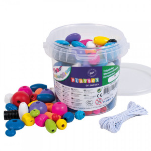 Playbox Margele lemn culori mixt