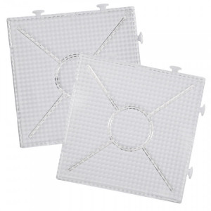 Playbox Planseta pentru margele de calcat - transparent - 2buc mari - patrat/ se pot asambla