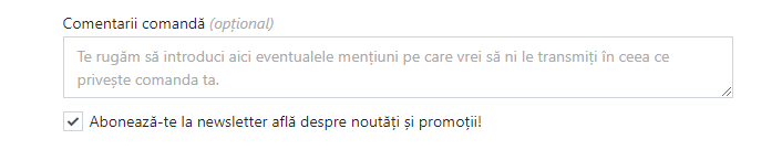 Informatii suplimentare comanda