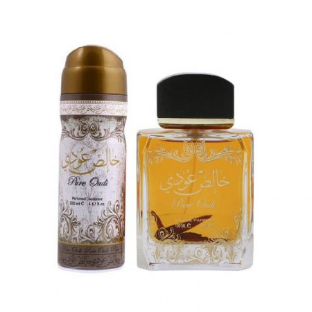 Parfum Pure Oudi Khalis Lattafa Set 100 ml + 50 ml deospray