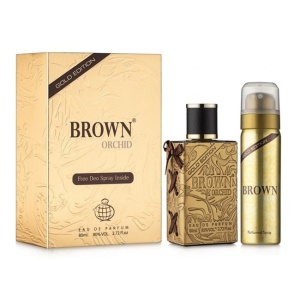 Brown Orchid Gold Edition Fragrance World apa de parfum arabesc 80 ml Set