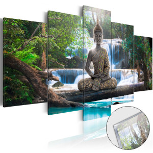 Akrilüveg kép - Buddha and Waterfall [Glass]