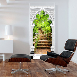 Fotótapéta ajtóra - Photo wallpaper - Gothic arch and stone staircase I