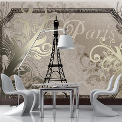 Fotótapéta - Vintage Paris - gold