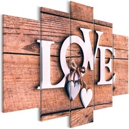 Kép - Wooden Letters (5-Parts) Wide