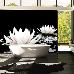 Fotótapéta - Water lilies on the abstract surface