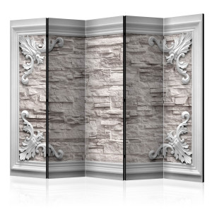 Paraván - Brick in the Frame (Beige) II [Room Dividers]