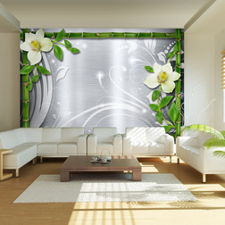 Fotótapéta - Bamboo and two orchids