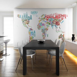Fotótapéta - map - world (in polish)