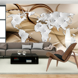 Fotótapéta - World Map - White & Diamonds