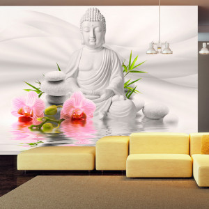 Öntapadó fotótapéta - Buddha and two orchids