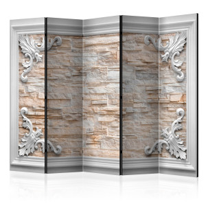 Paraván - Brick in the Frame (Orange) II [Room Dividers]