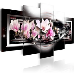 Kép - Magnolias on a black background