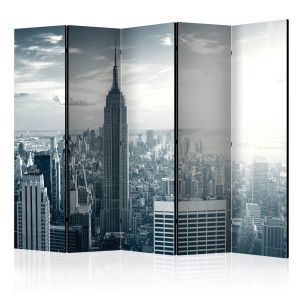 Paraván - Amazing view to New York Manhattan at sunrise II [Room Dividers]