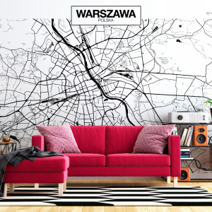 Öntapadó fotótapéta - Warsaw Map