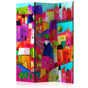 Paraván - Rainbow-hued town [Room Dividers]