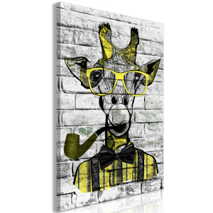 Kép - Giraffe with Pipe (1 Part) Vertical Yellow