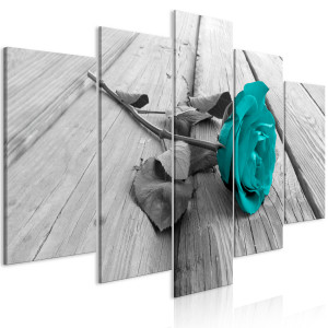 Kép - Rose on Wood (5 Parts) Wide Turquoise