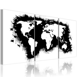 Kép - The World térkép fekete-fehér