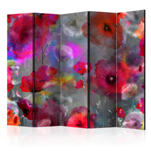 Paraván - Painted Poppies II [Room Dividers]