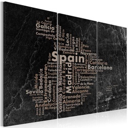 Kép - Text map of Spain on the blackboard - triptych