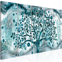 Kép - Tree and Waves (5 Parts) Blue