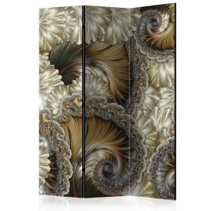 Paraván - Golden hand-held fans [Room Dividers]