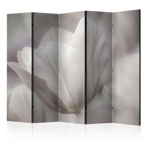 Paraván - Tulip - black and white photo II [Room Dividers]