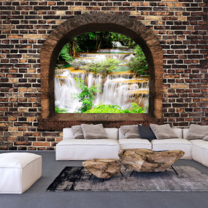 Öntapadó fotótapéta - Stony Window: Waterfalls