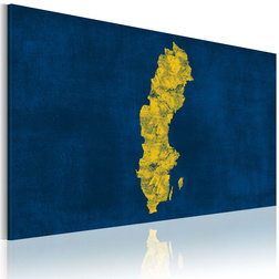 Kép - Festett térképe Svédország
