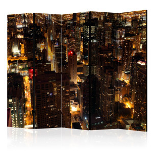 Paraván - City by night - Chicago, USA II [Room Dividers]