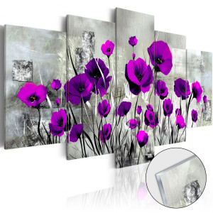Akrilüveg kép - Meadow: Purple Poppies [Glass]