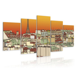 Kép - Parisian sky in orange colour