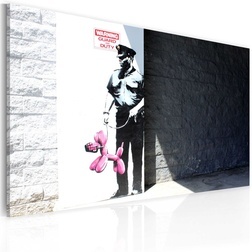 Kép - Police guard and pink balloon dog (Banksy)
