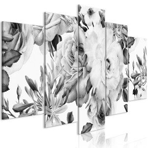 Kép - Rose Composition (5 Parts) Wide Black and White