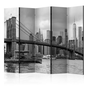 Paraván - Road to Manhattan (Black and White) II [Room Dividers]