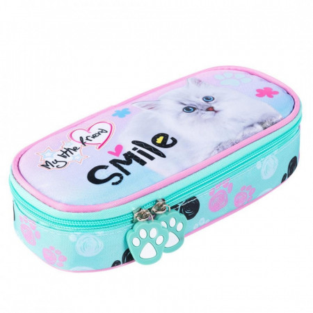 Penar Borseta Rigid, St.Majewski cu 1 Compartiment, Clapeta Interioara, Colectia My Little Friend Pastel Cat PC01 23x9,5x6cm