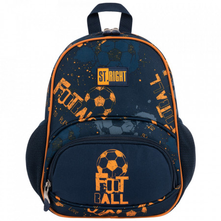 Ghiozdan Gradinita 1 Compartiment, Impermeabil, Elemente Reflectorizante, Colectia St.Right - Soccer Balls BP70, 32x22x11.5cm