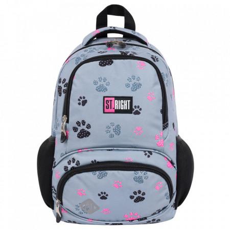 Ghiozdan Prescolari si Excursii, 3 Compartimente, Ergonomic, Impermeabil, Elemente Reflectorizante, Colectia St.Right - Paws BP71, cm