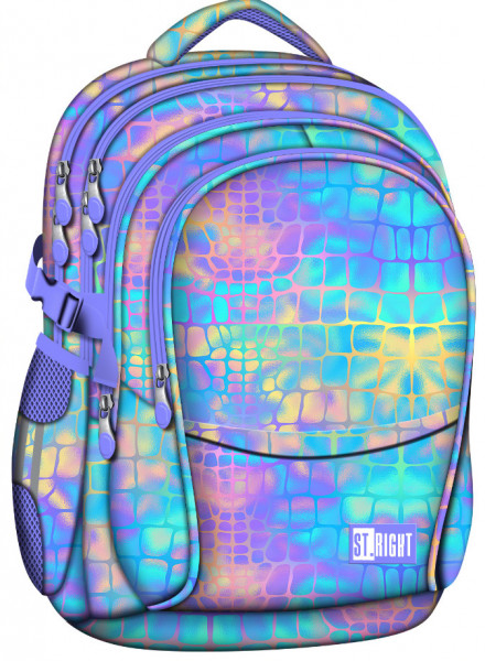 Ghiozdan Scolar 4 Compartimente, St.Majewski, Ergonomic, Impermeabil, Colectia St.Right - Pastel Snake BP01, 43x32x21cm