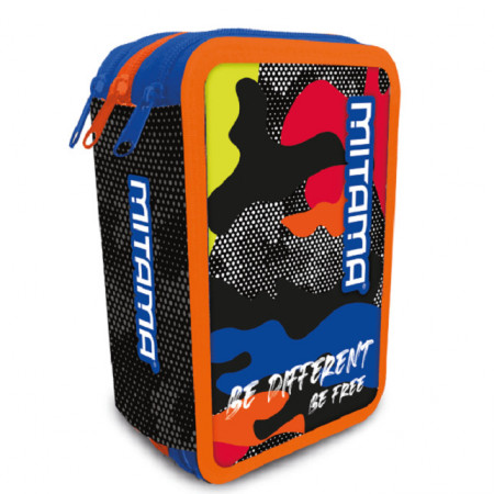 Penar cu 3 Fermoare Echipat, Mitama, ColorCamo, Negru/Multicolor, 47 Piese, 20x14.5x7.4cm