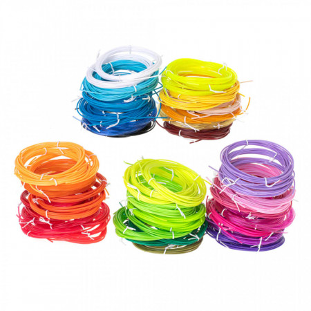 Set Rezerve pentru Creion 3D, 90 seturi x 3m, 30 nuante de culori, 1.75mm