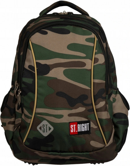 Ghiozdan Prescolari 3 Compartimente, St.Majewski, Ergonomic, Impermeabil, Elemente Reflectorizante, Colectia St.Right - Moro BP26, Camuflaj, 39x27x17cm